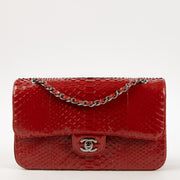 Shop this authentic luxury Chanel Red Python Medium Classic 11.12 bag Pre-Loved on Labellov.com