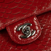 Shop this authentic luxury Chanel Red Python Medium Classic 11.12 bag Pre-Loved on Labellov.com