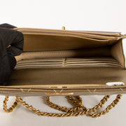 Shop this authentic Chanel Gold Lambskin Wallet On Chain pre-loved on Labellov.com