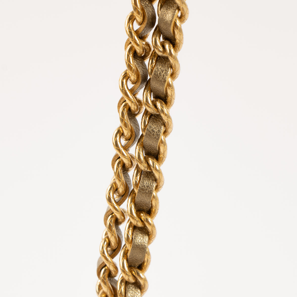 Shop this authentic Chanel Gold Lambskin Wallet On Chain pre-loved on Labellov.com