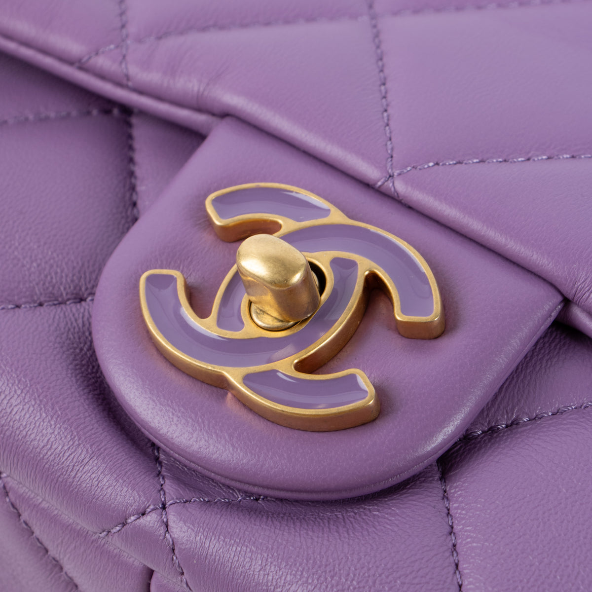 Chanel Purple Lambskin Pending CC Small Flap Bag