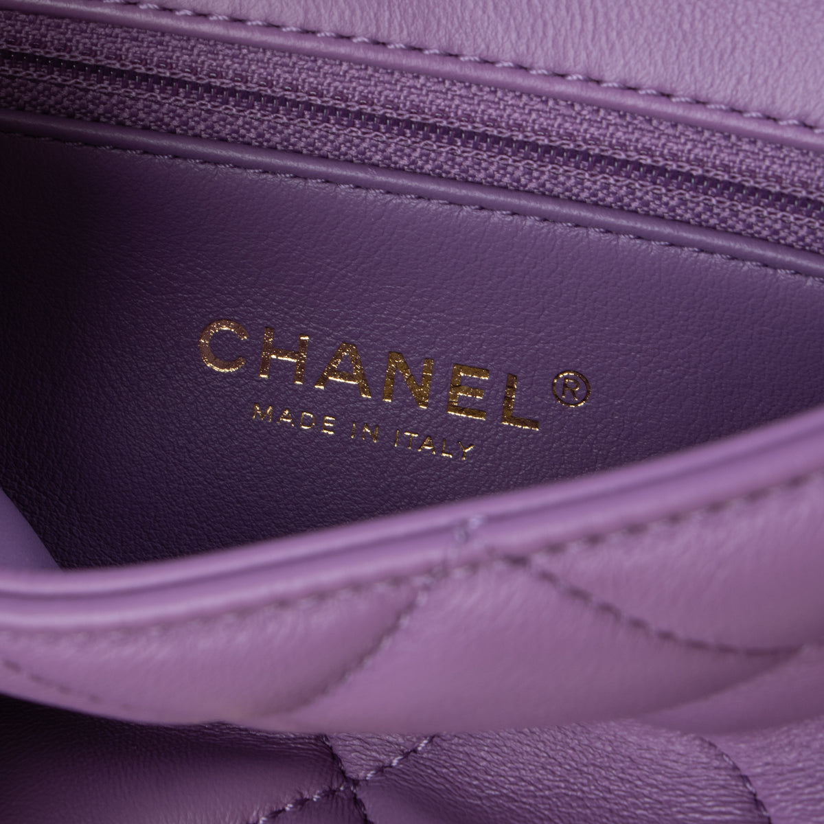 Chanel Purple Lambskin Pending CC Small Flap Bag