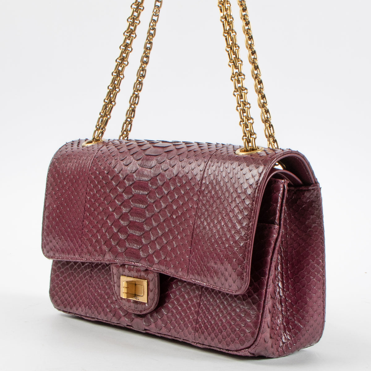 Chanel Burgundy Python Medium 2.55 Reissue Bag