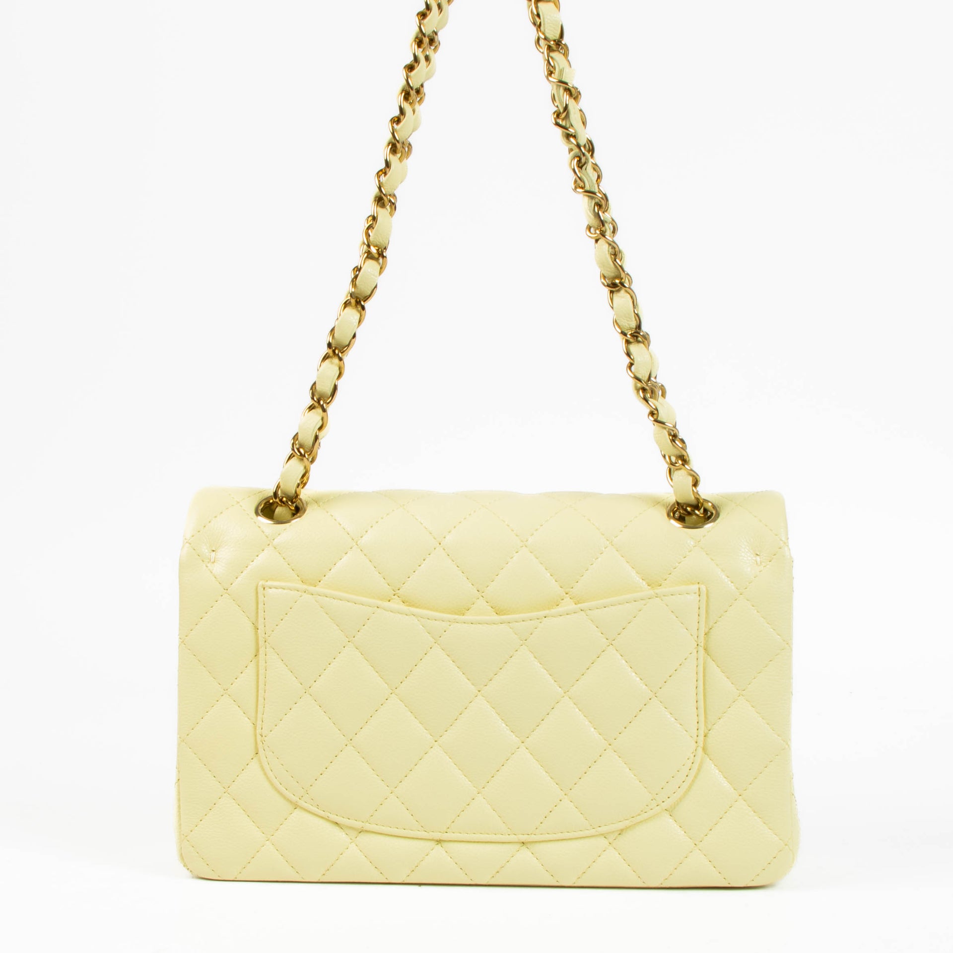 Chanel Butter Yellow Caviar Small Classic Handbag
