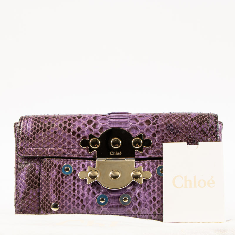 Chloé Purple Python Clutch