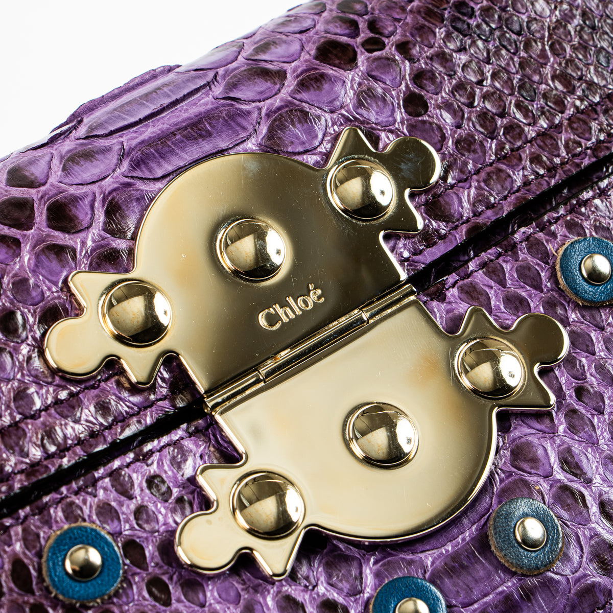 Chloé Purple Python Clutch