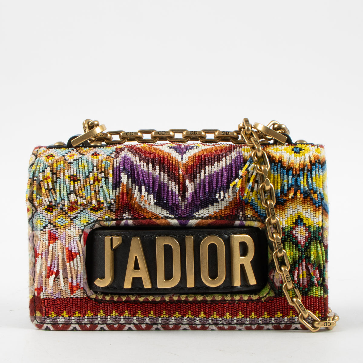 Christian Dior Cruise 2018 Multicolor Beaded Fringe Mini J'Adior Bag