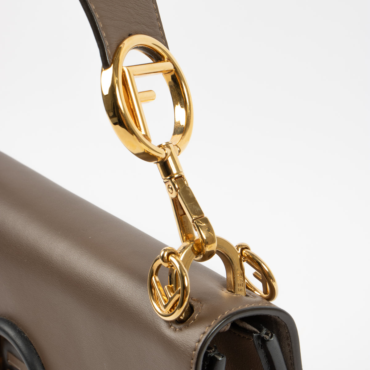 Shop this authentic Fendi Brown FF Medium Kan I Bag pre-loved on Labellov.com