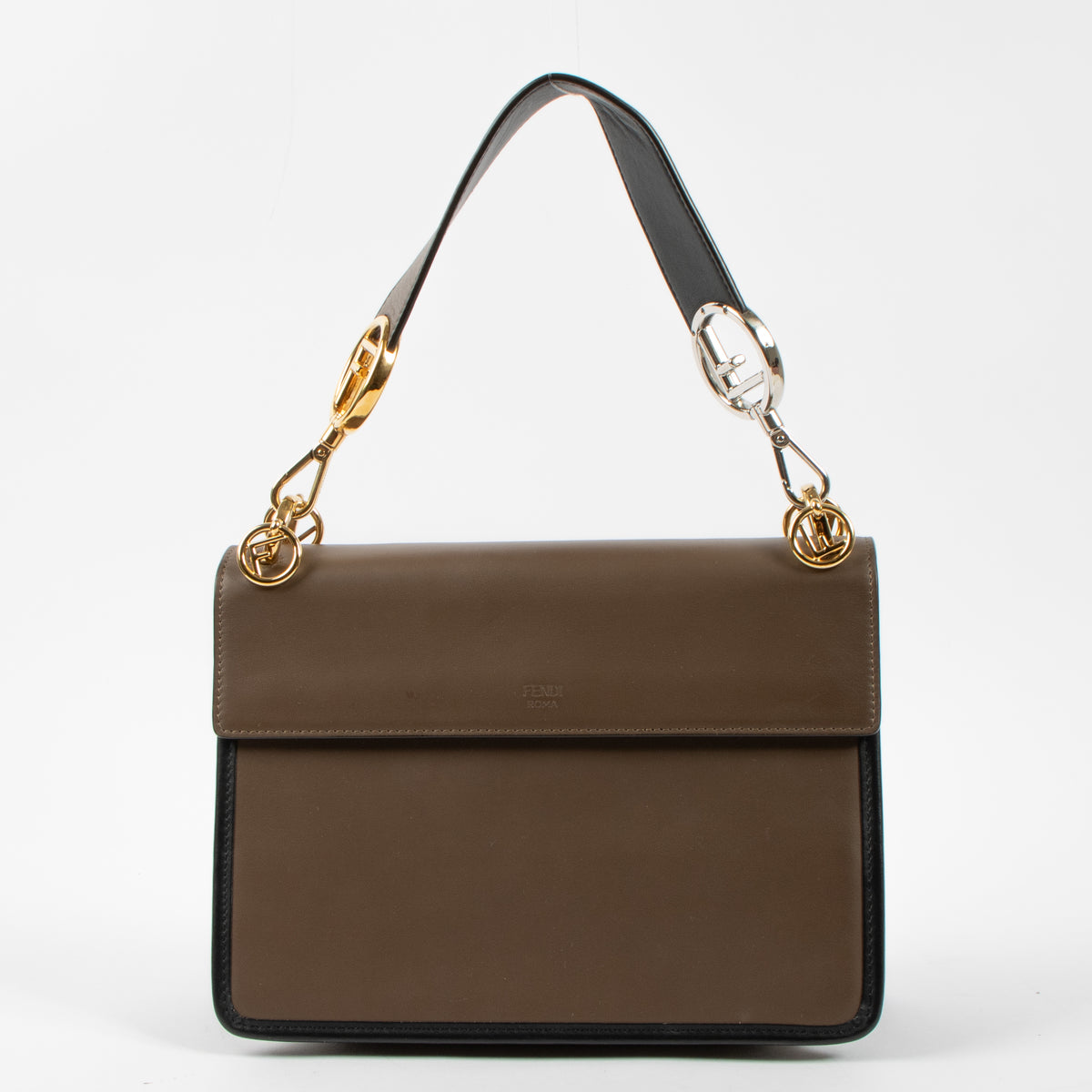 Shop this authentic Fendi Brown FF Medium Kan I Bag pre-loved on Labellov.com