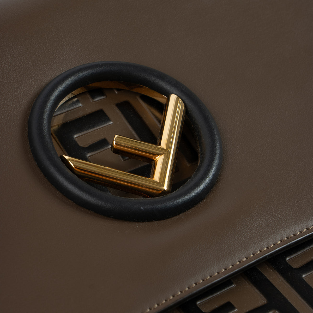 Shop this authentic Fendi Brown FF Medium Kan I Bag pre-loved on Labellov.com