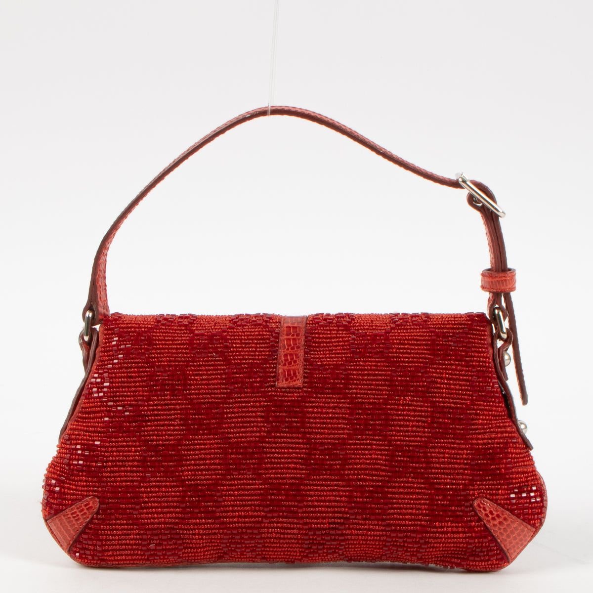 Gucci by Tom Ford Red Lizard Beaded Crystal GG Clutch