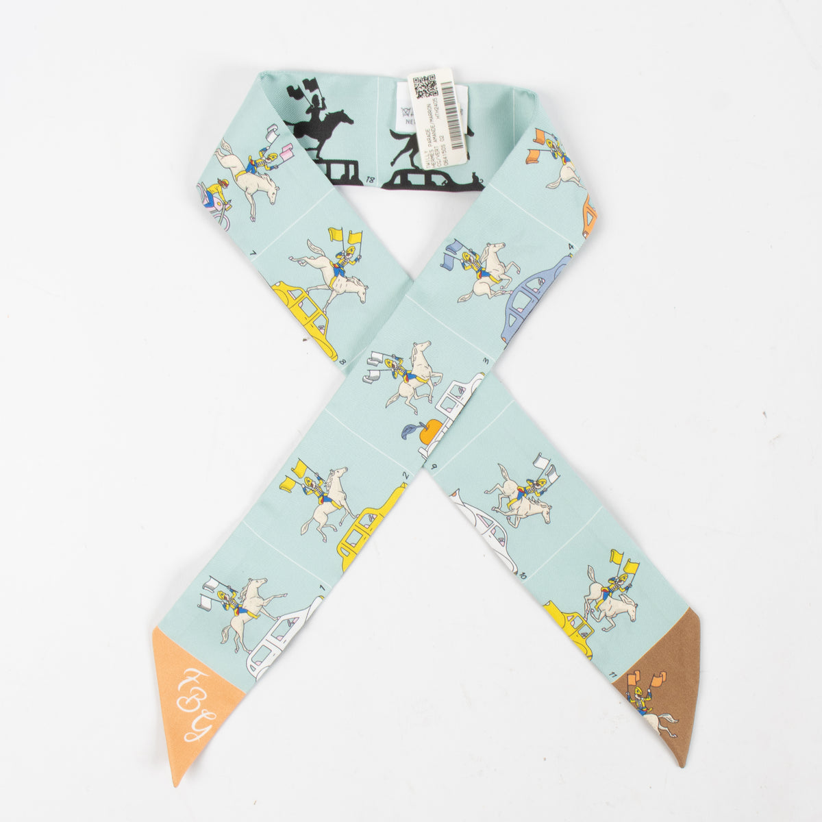 Hermes Vert Amande Parade Twilly Scarf