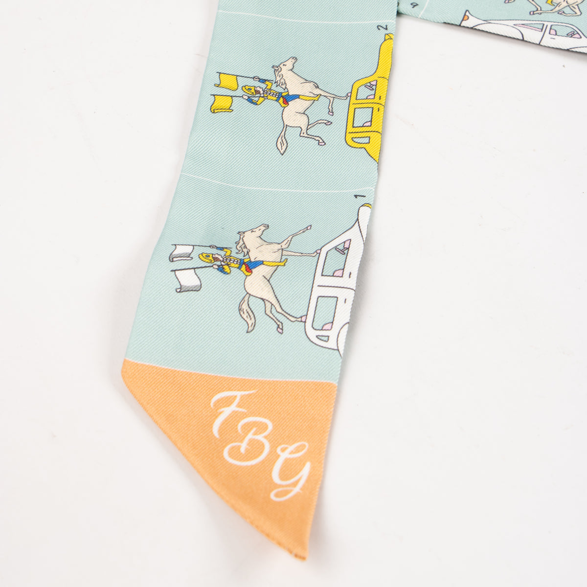 Hermes Vert Amande Parade Twilly Scarf