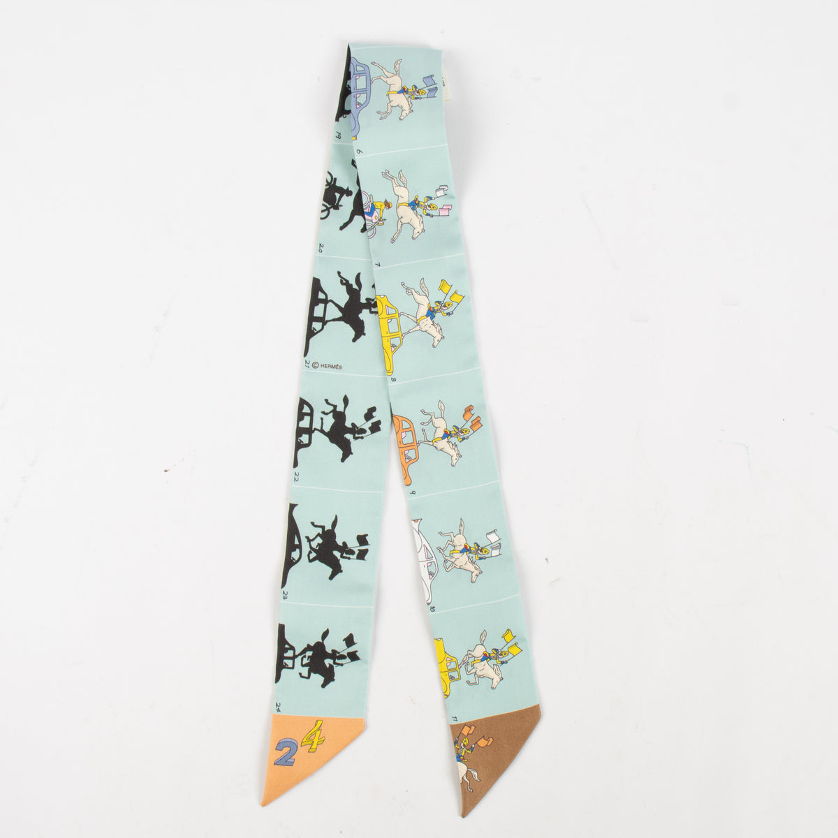 Hermes Vert Amande Parade Twilly Scarf