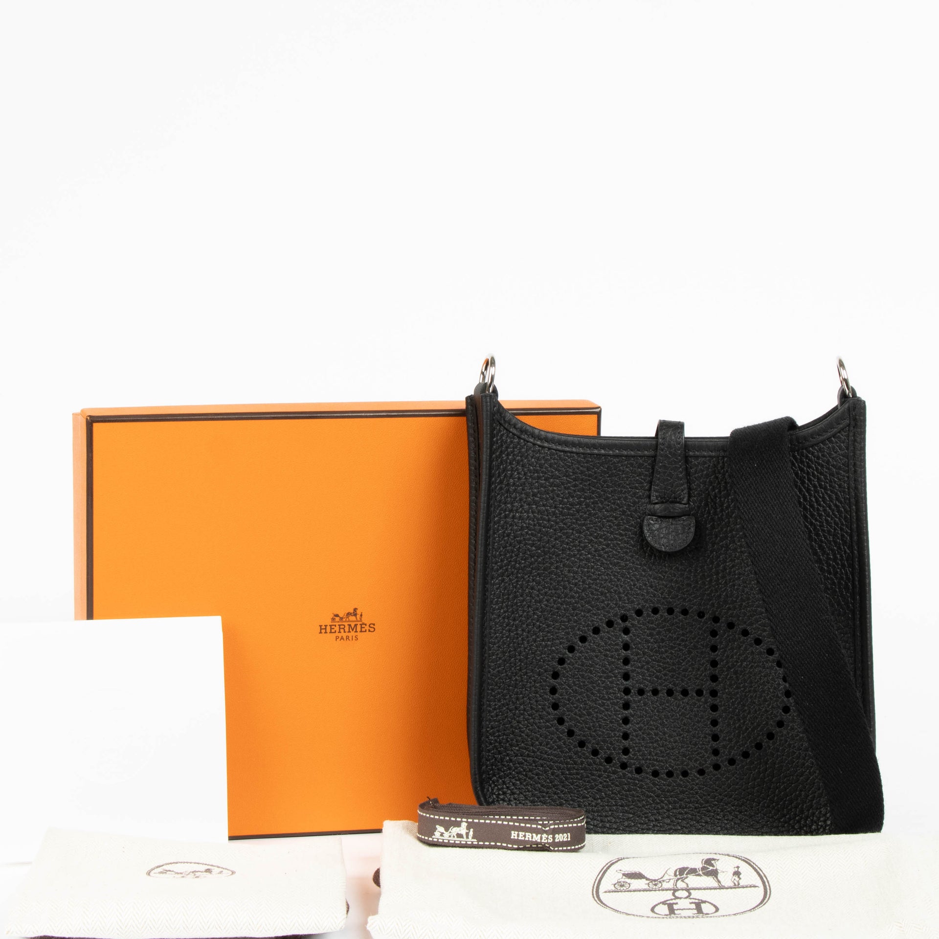 Sac Hermès Evelyne 16 Noir Clémence PHW
