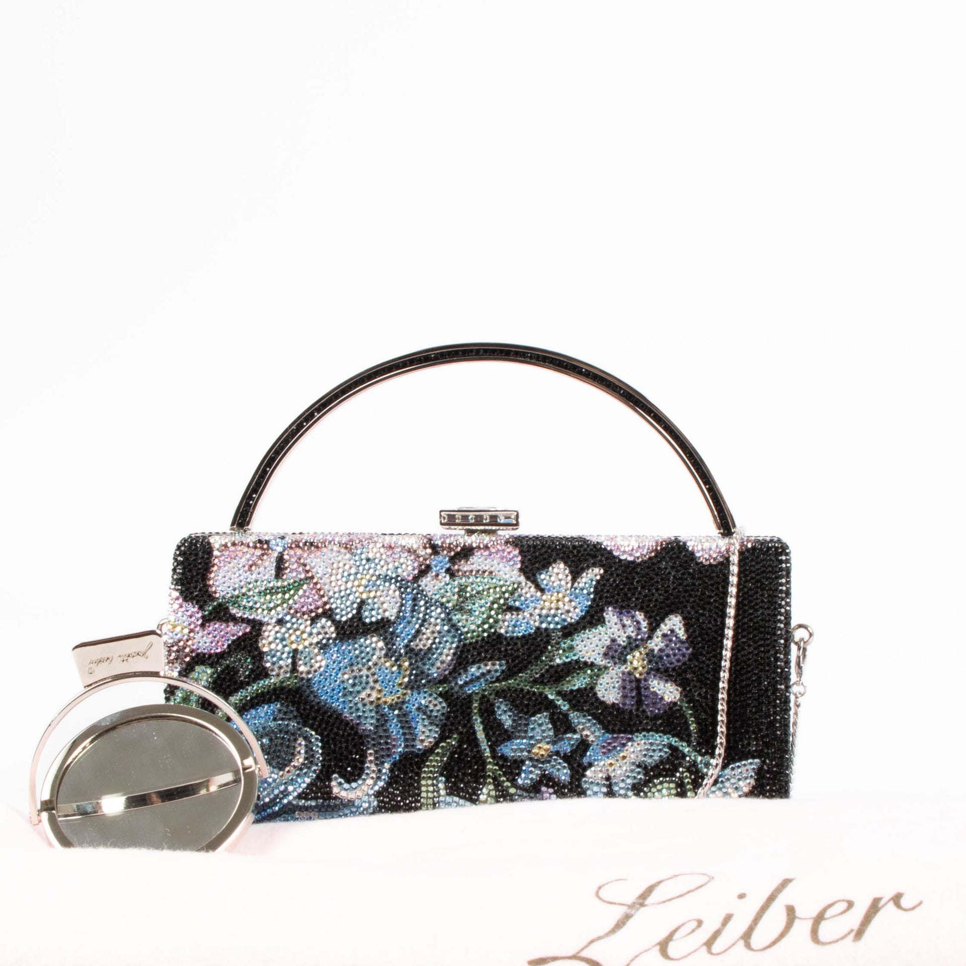 Judith Leiber Black Crystal Patchwork Handbag