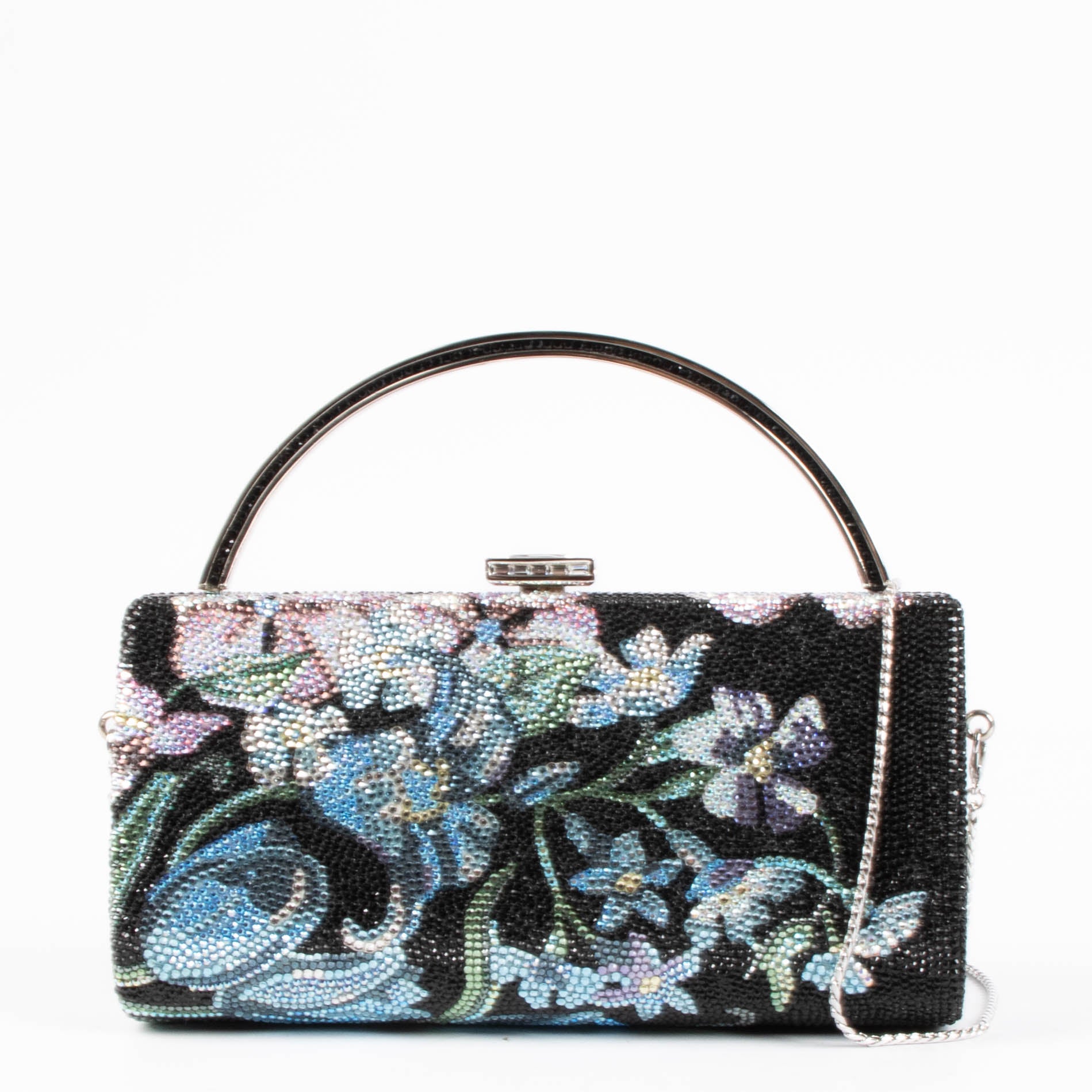 Judith Leiber Black Crystal Patchwork Handbag