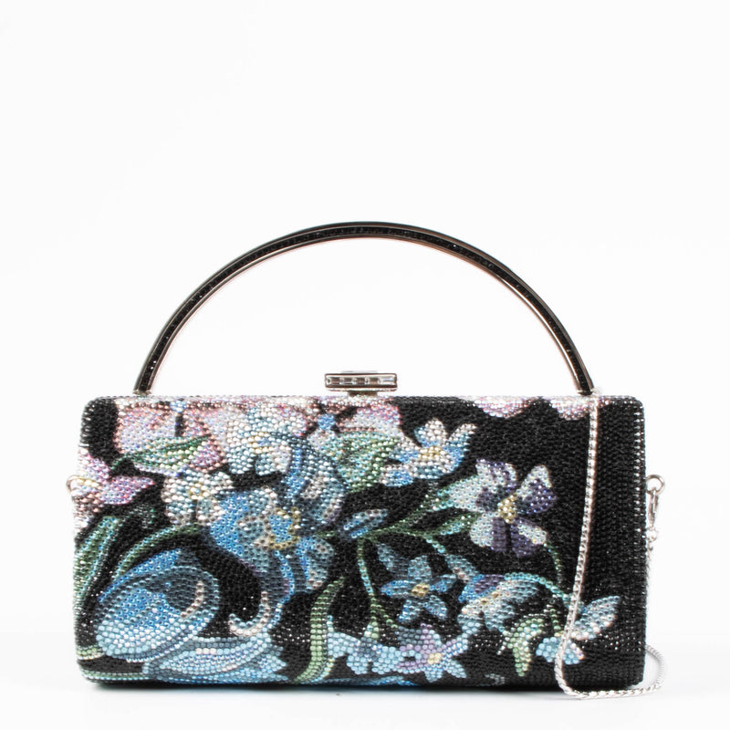 Judith Leiber Black Crystal Patchwork Handbag
