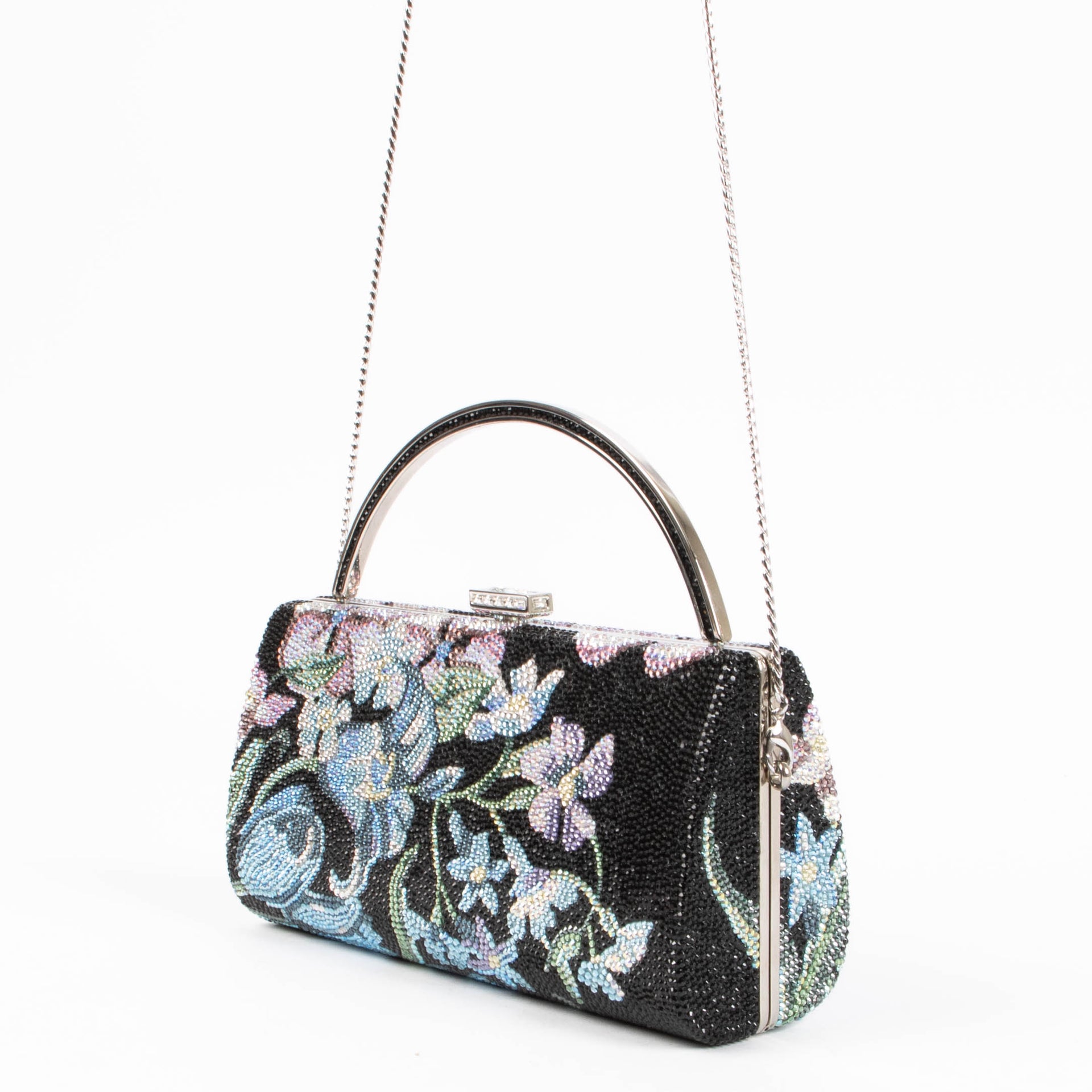 Judith Leiber Black Crystal Patchwork Handbag