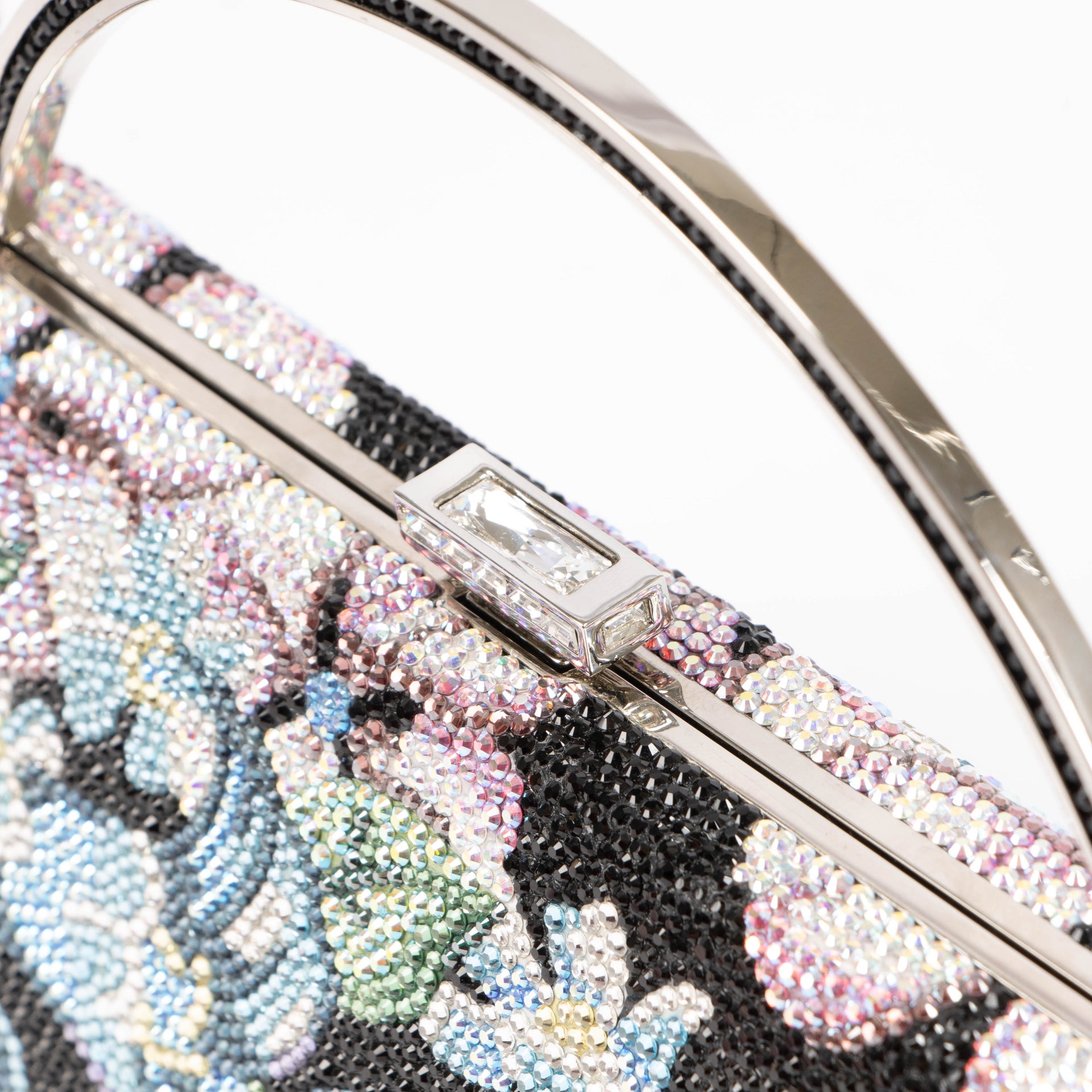Judith Leiber Black Crystal Patchwork Handbag
