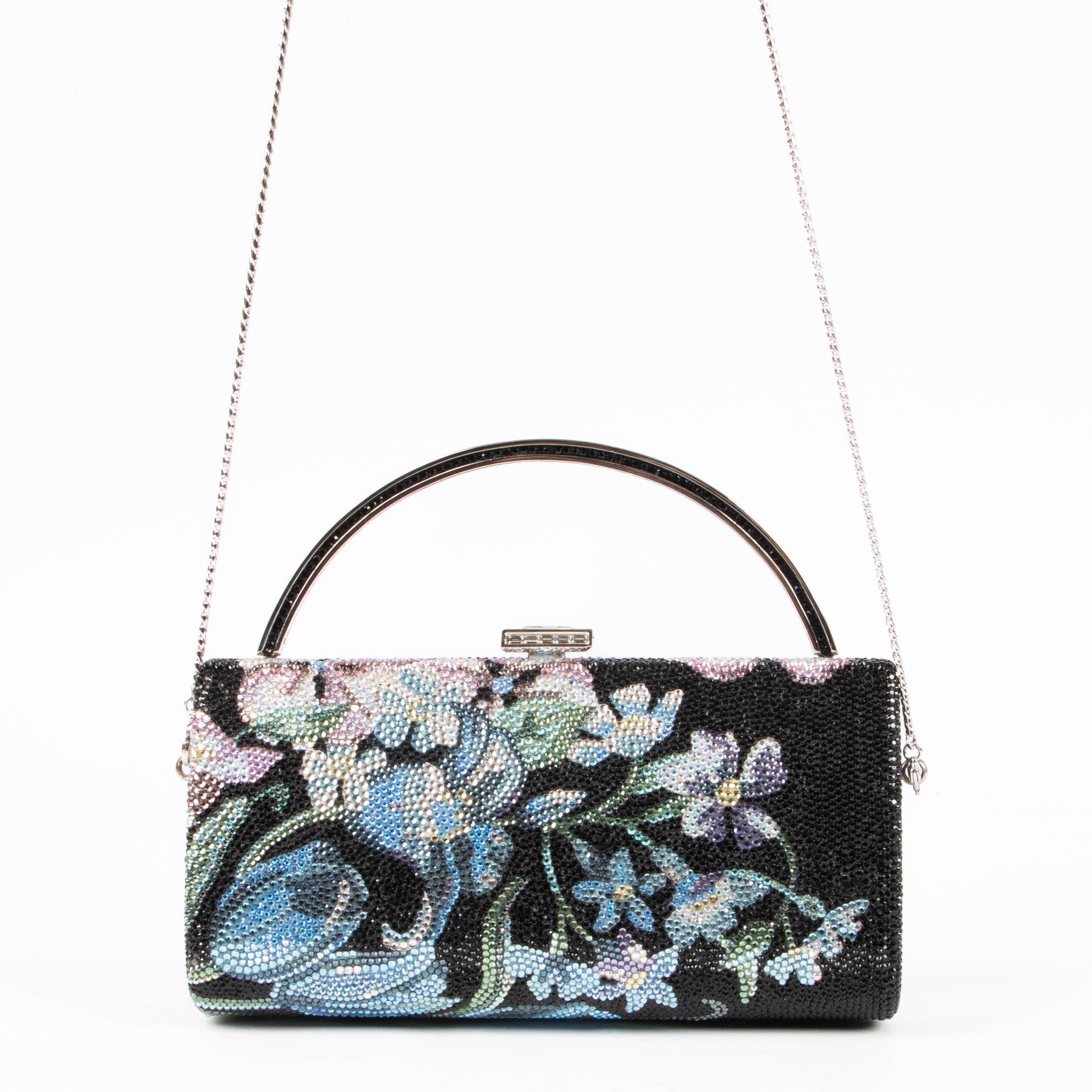 Judith Leiber Black Crystal Patchwork Handbag