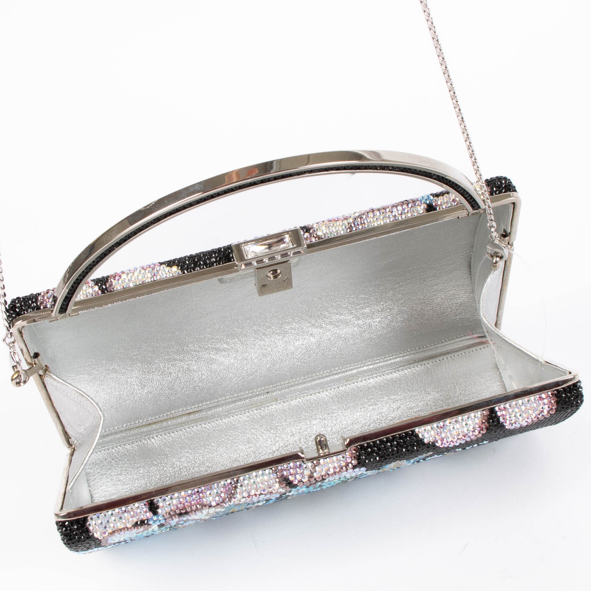 Judith Leiber Black Crystal Patchwork Handbag