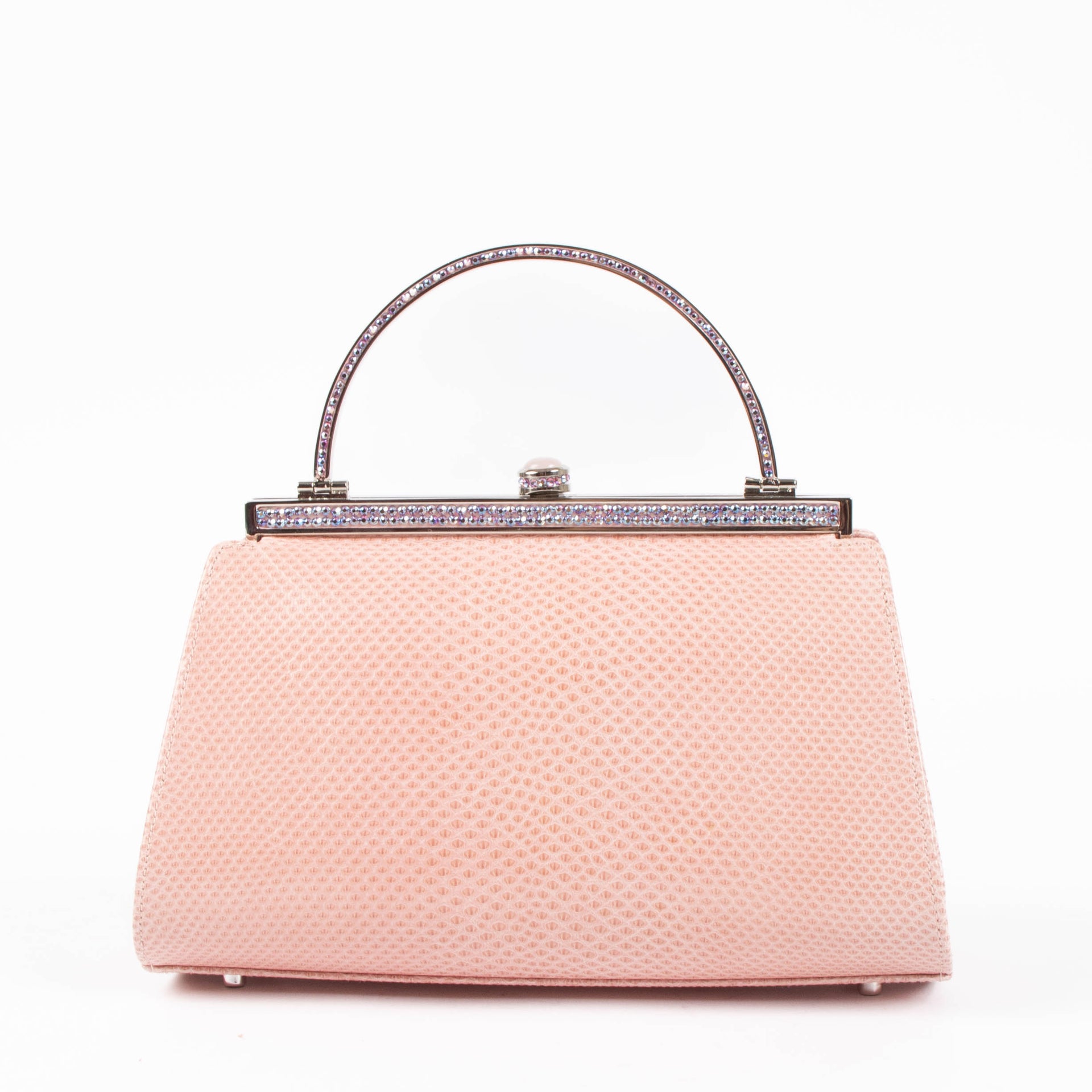 Shop the authentic Judith Leiber Pink Lizard Frame Crystal Clutch second hand on Labellov.com