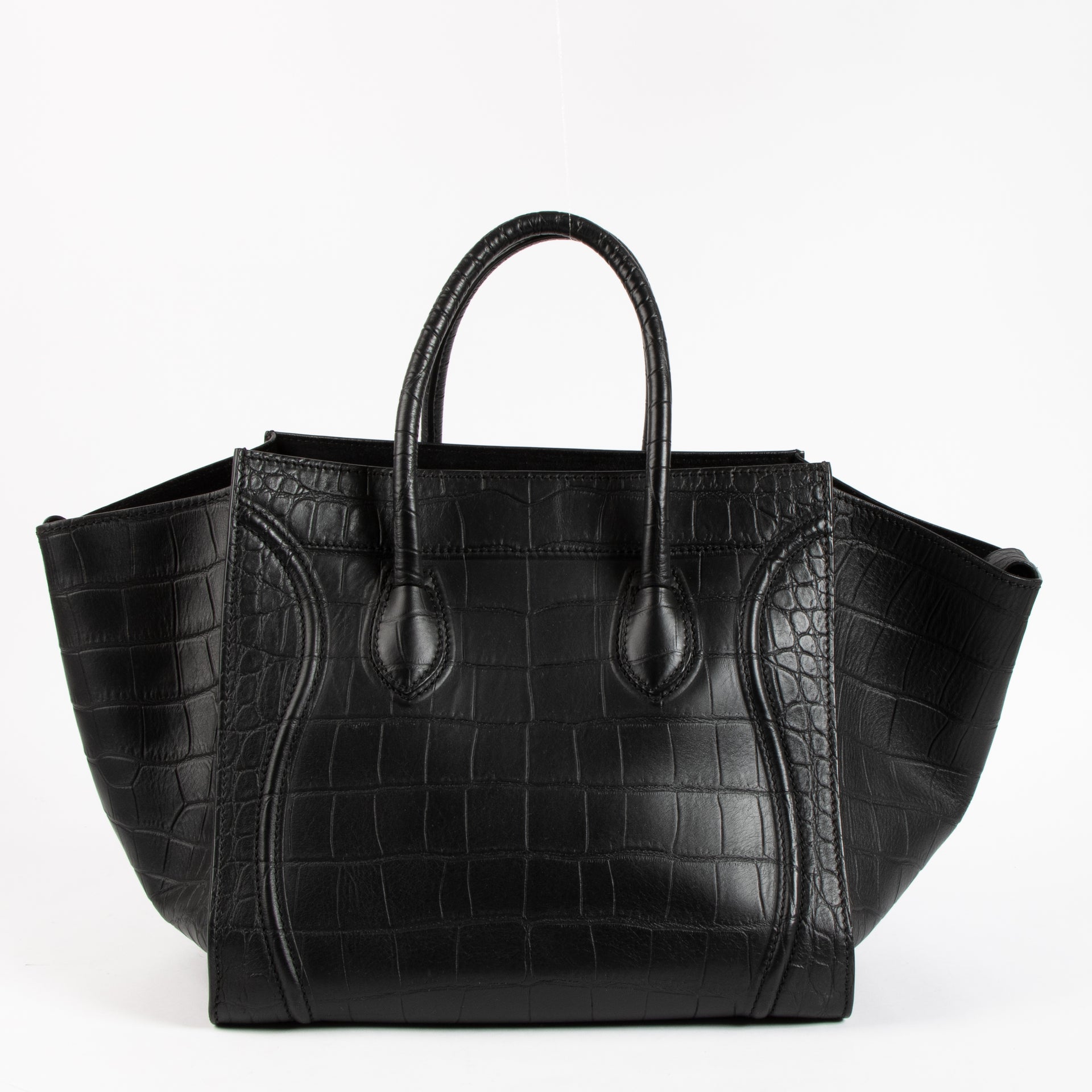 Shop the authentic Celine Black Crocodile Embossed Medium Luggage Phantom Bag on Labellov.com !