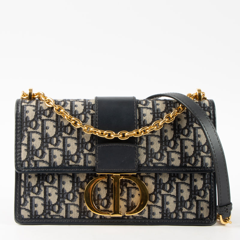 Shop this authentic Christian Dior Blue Oblique 30 Montaigne Chain Bag pre-loved on labellov.com