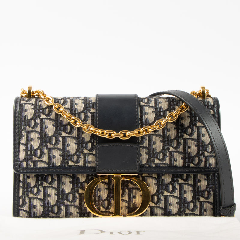 Shop this authentic Christian Dior Blue Oblique 30 Montaigne Chain Bag pre-loved on labellov.com