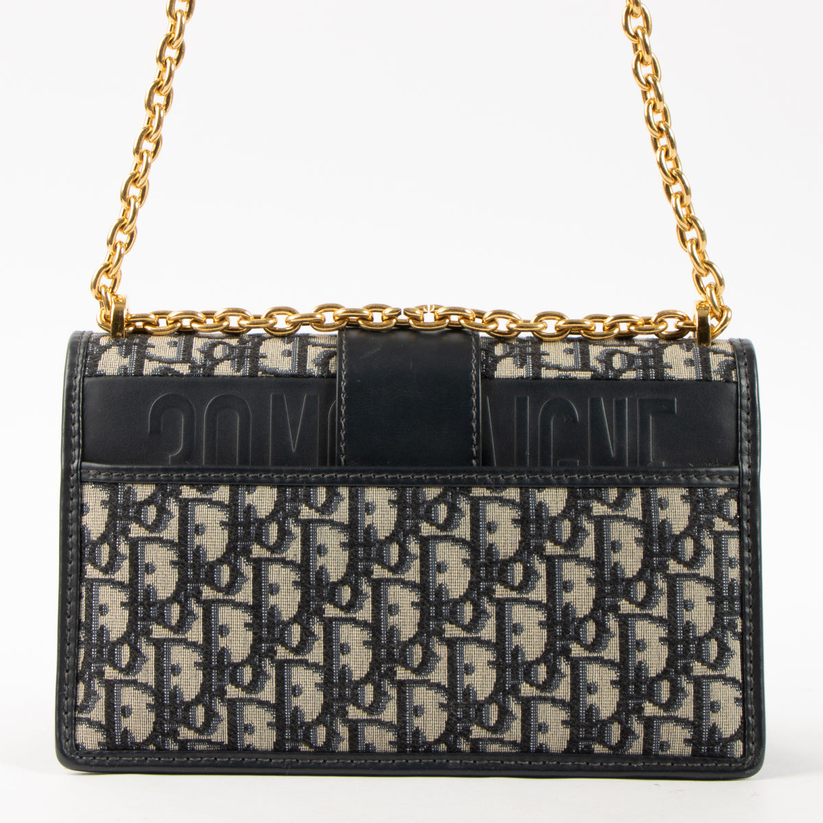 Shop this authentic Christian Dior Blue Oblique 30 Montaigne Chain Bag pre-loved on labellov.com