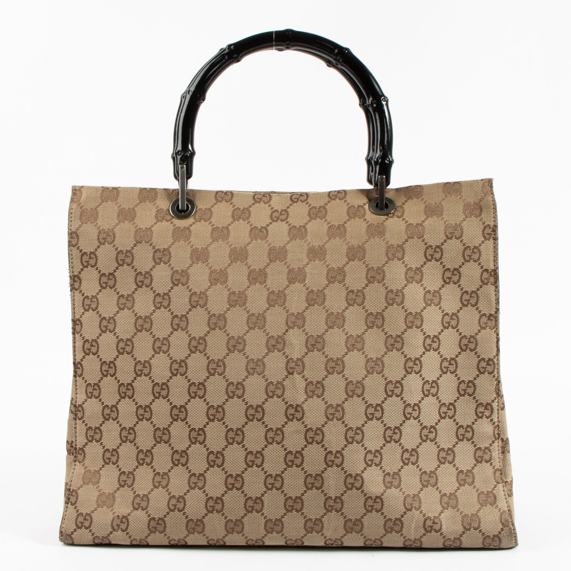 Shop the authentic Gucci GG Canvas Bamboo Handle Tote Bag on Labellov.com !