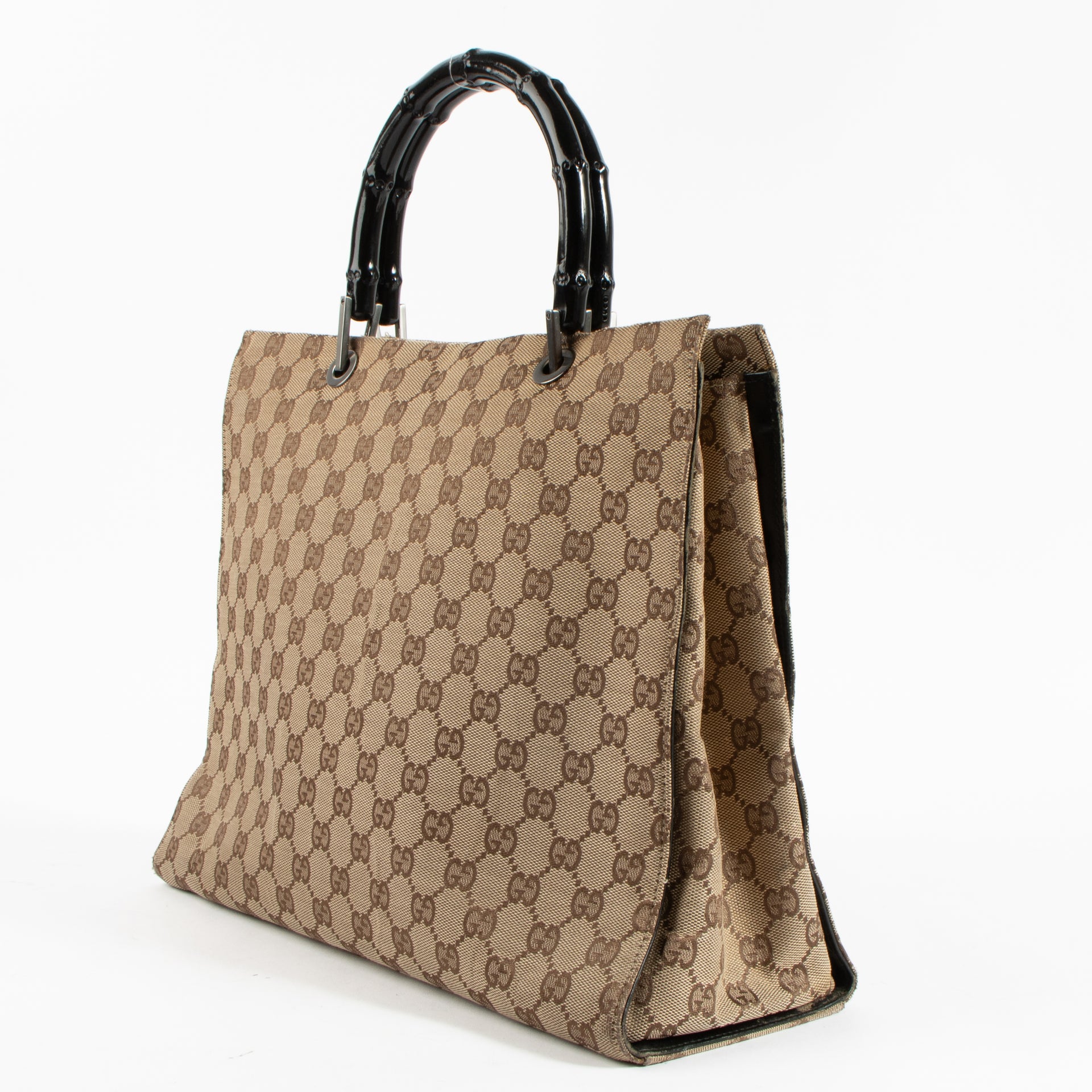 Shop the authentic Gucci GG Canvas Bamboo Handle Tote Bag on Labellov.com !