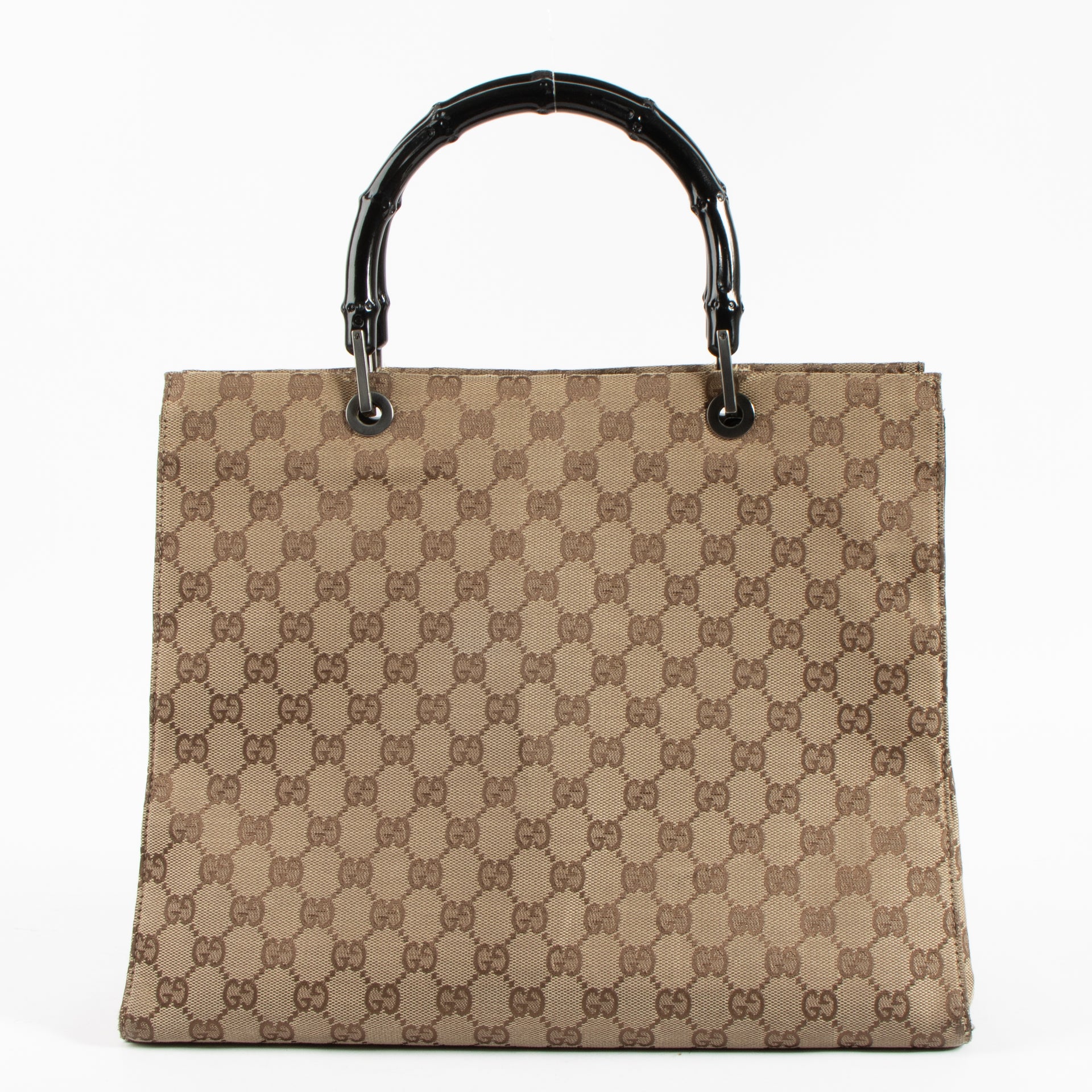 Shop the authentic Gucci GG Canvas Bamboo Handle Tote Bag on Labellov.com !