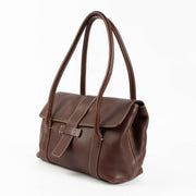 Shop the authentic Loro Piana Dark Brown Leather Shoulder Bag second hand on Labellov.com