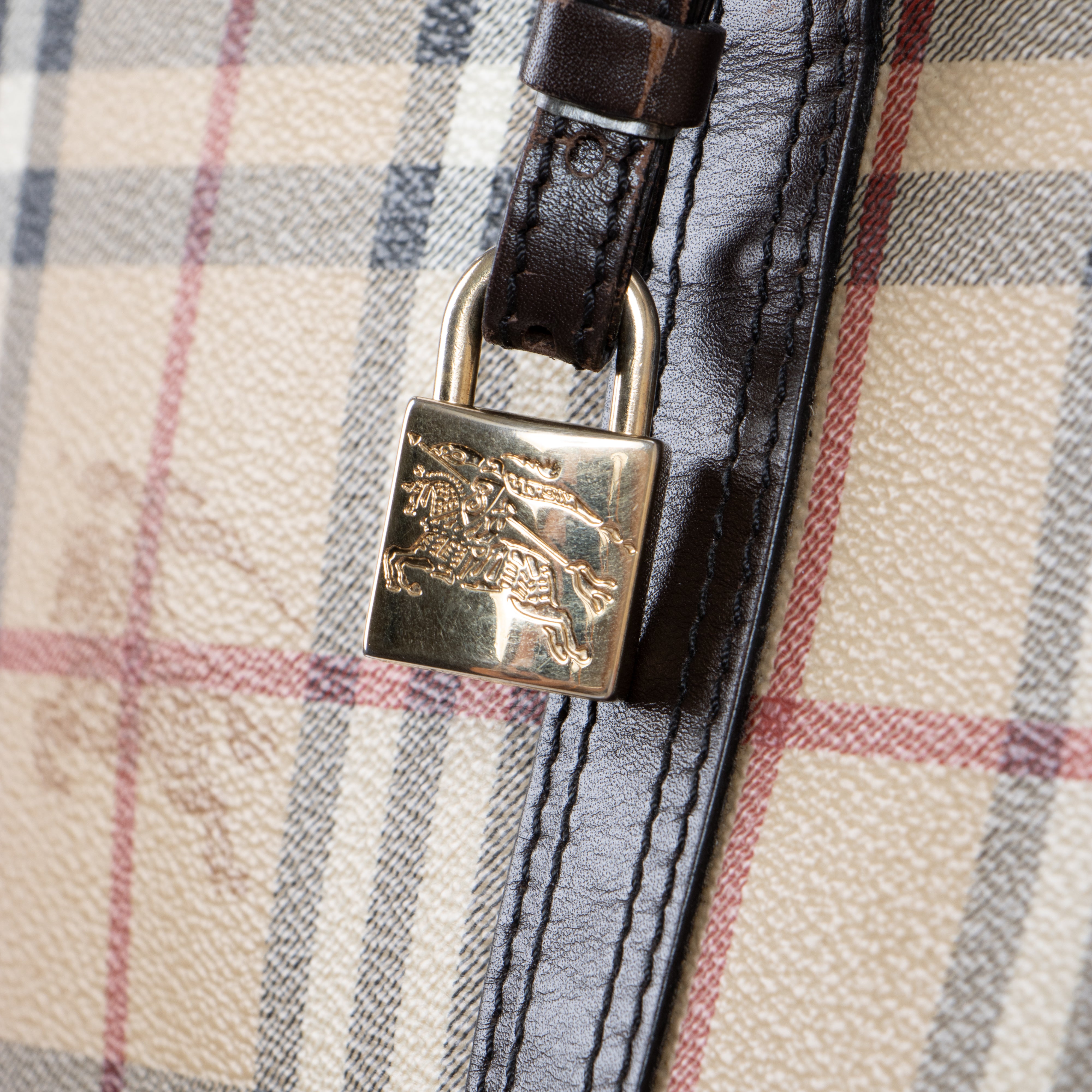 Burberry Beige Haymarket Check Duffle Bag – Labellov