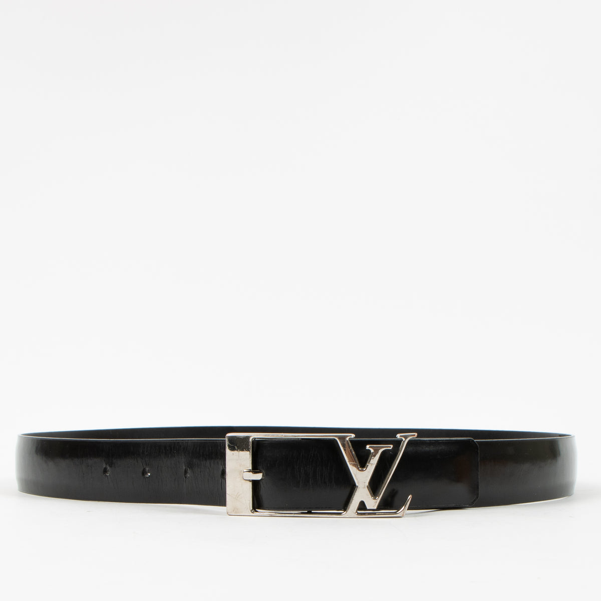 Shop the authentic Louis Vuitton Black Glazed Calfskin Anagramme Belt second hand on Labellov.com!