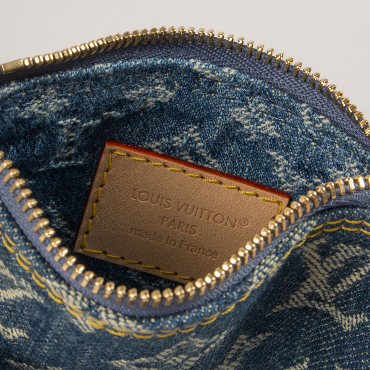 Shop this authentic Louis Vuitton Blue Denim All-In BB Pouch pre-loved on Labellov.com