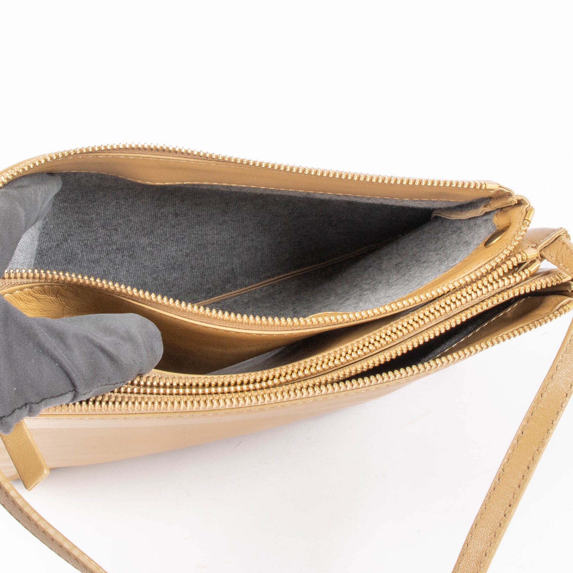 Celine Camel Leather Large Trio Bag