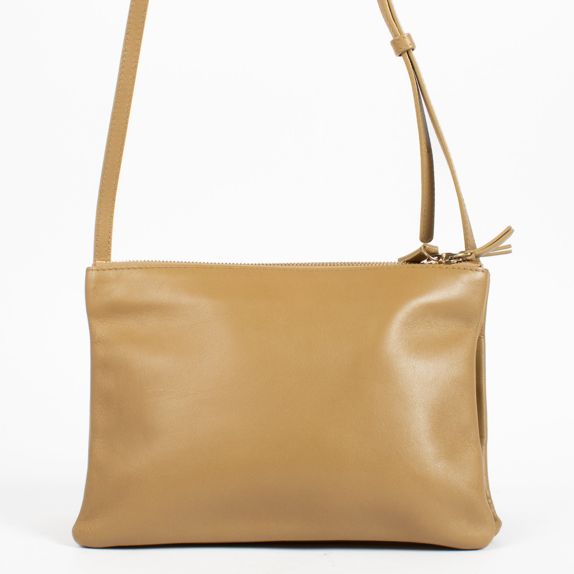 Celine Beige Leather Large Trio Bag