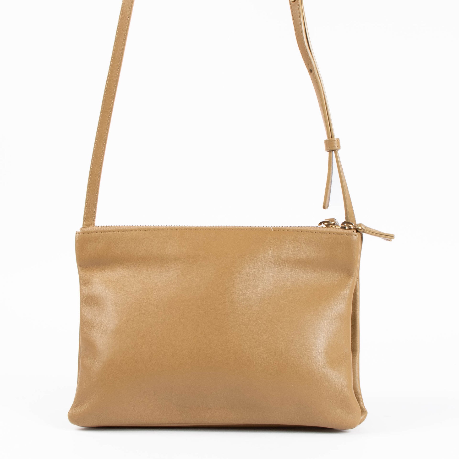 Celine Camel Leather Large Trio Bag