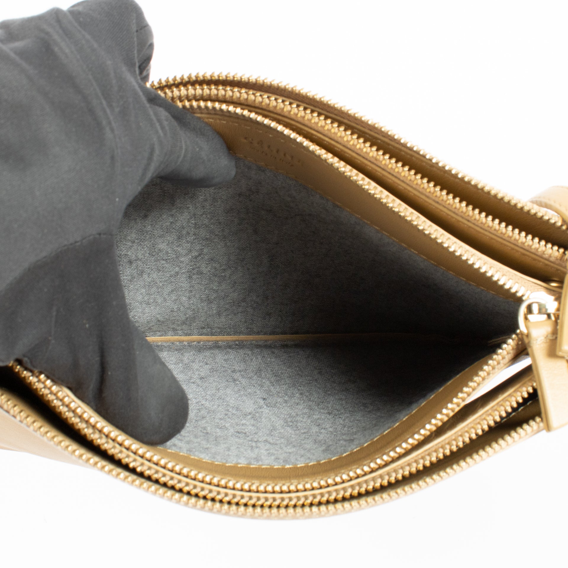 Celine Beige Leather Large Trio Bag