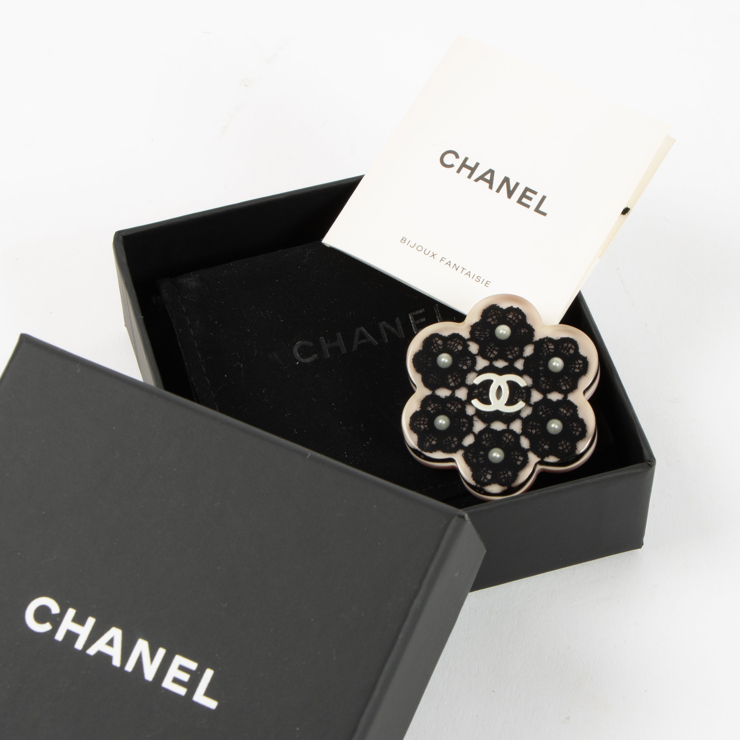 Chanel 16P Black Camellia Resin Brooch – Labellov