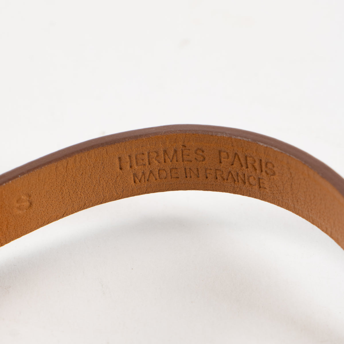 Hermes Orange Leather Bracelet Size S