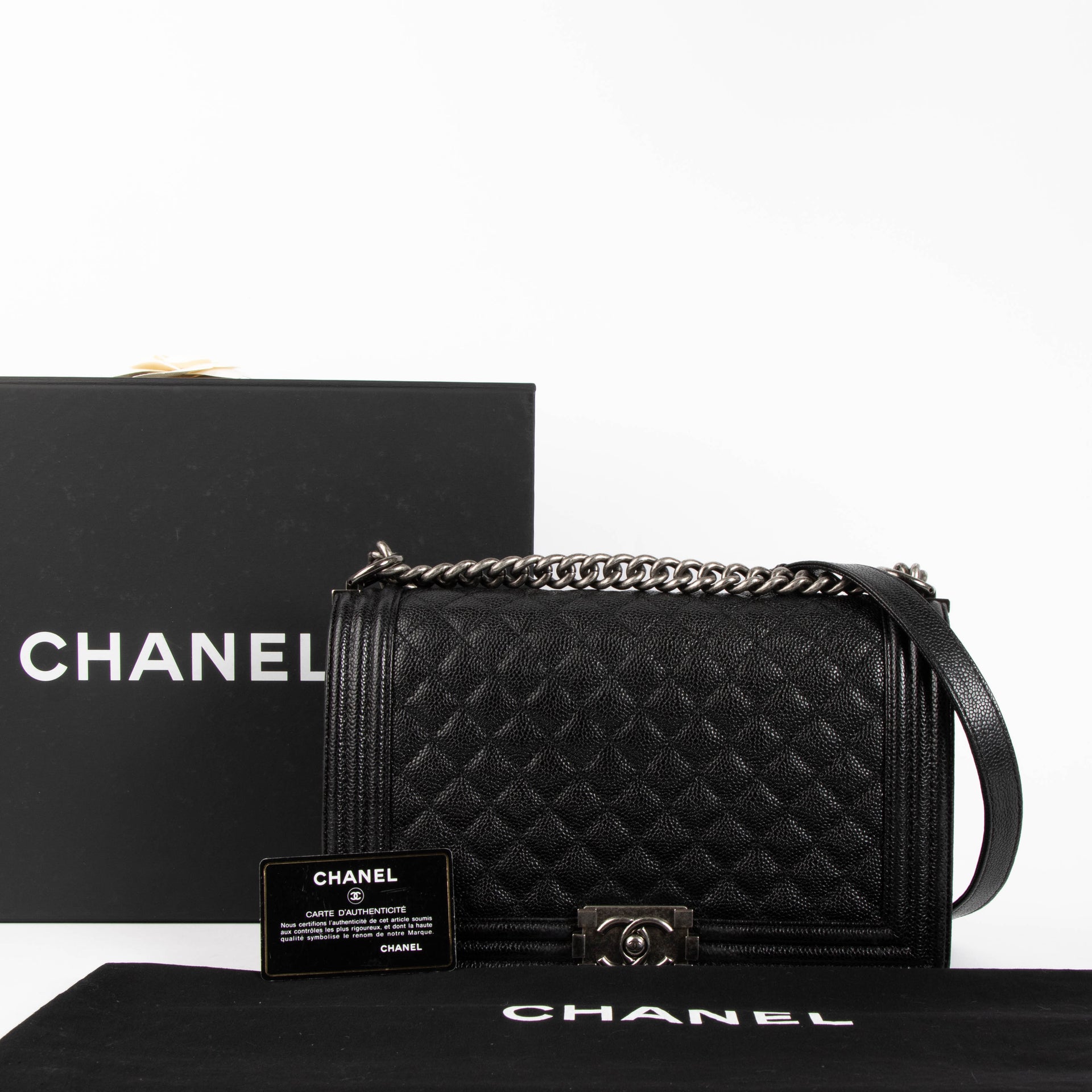 Chanel Black Caviar Large Boy Chanel Bag
