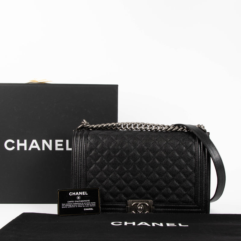 Chanel Black Caviar Large Boy Chanel Bag