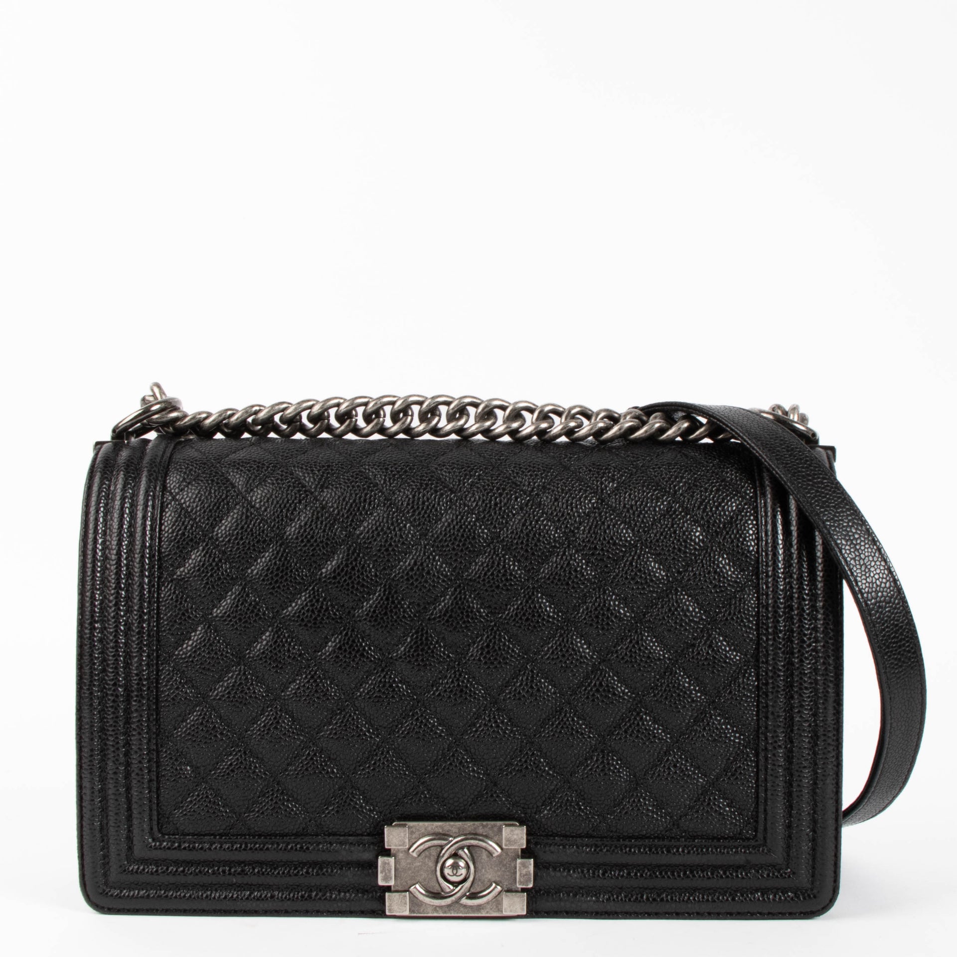Chanel Black Caviar Large Boy Chanel Bag