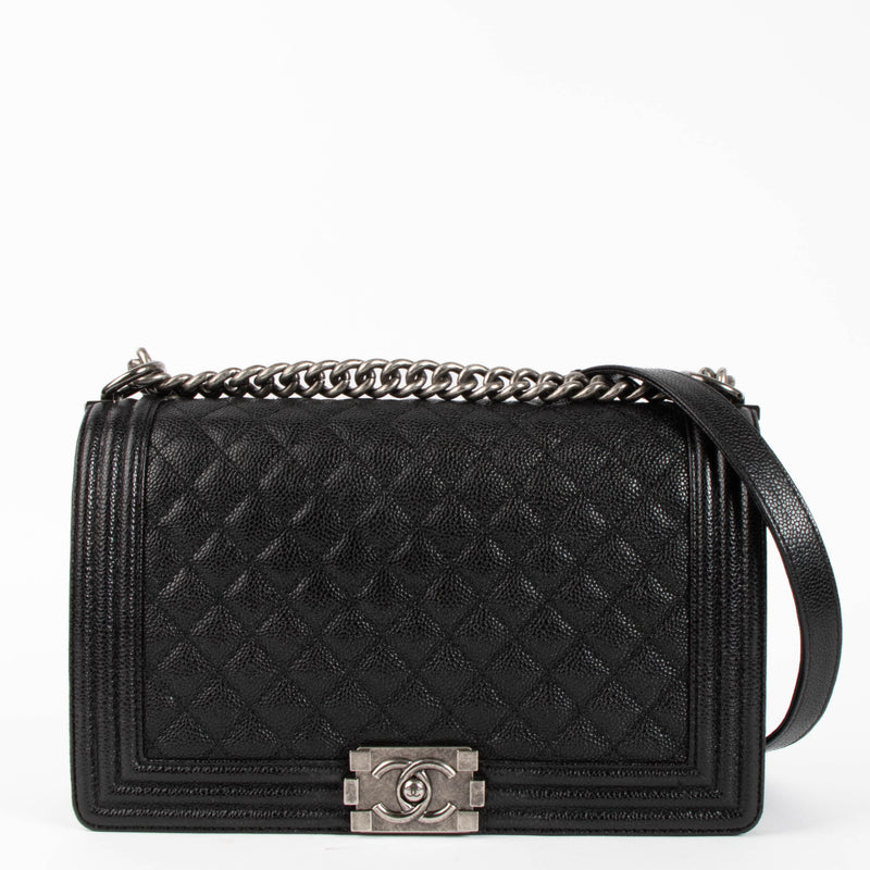 Chanel Black Caviar Large Boy Chanel Bag