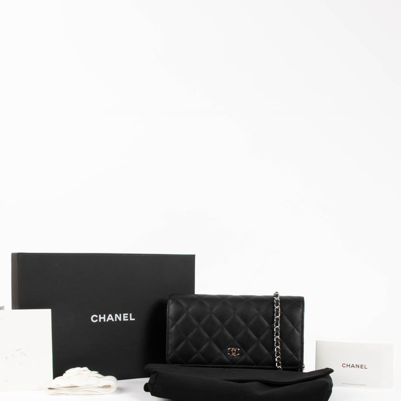 Chanel Black Lambskin Wallet On Chain