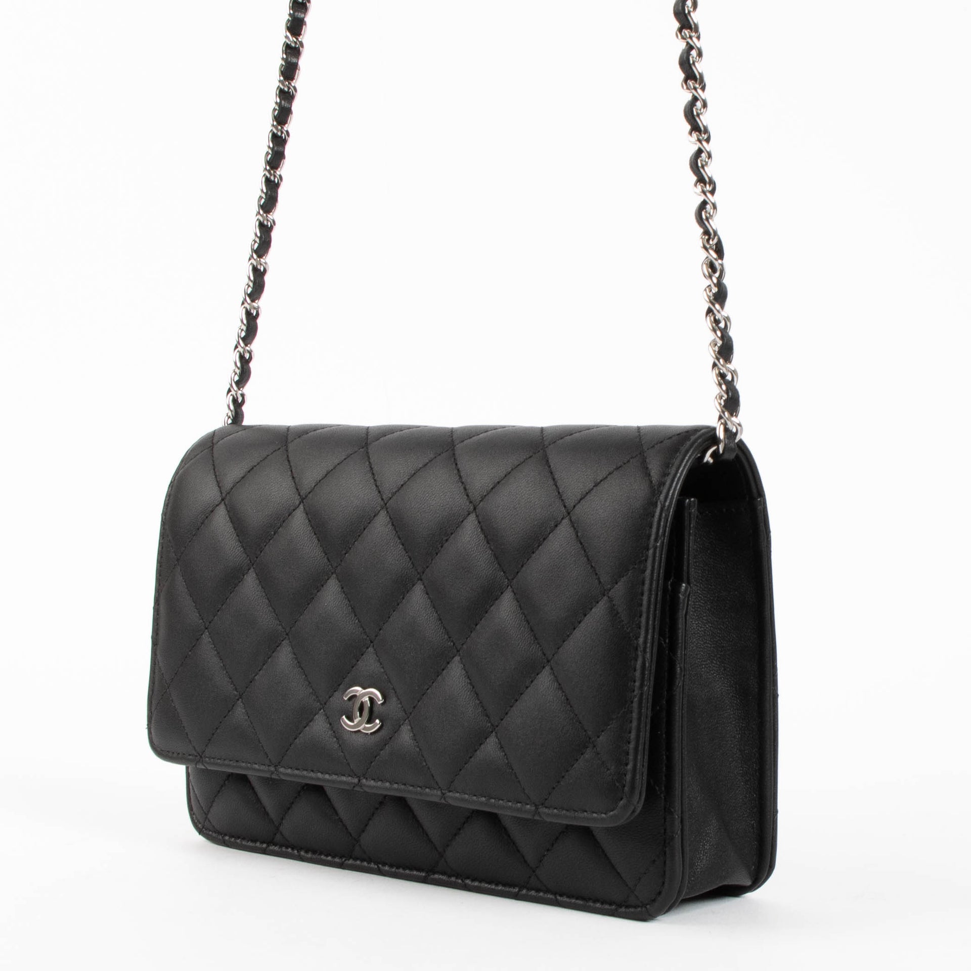 Chanel Black Lambskin Wallet On Chain
